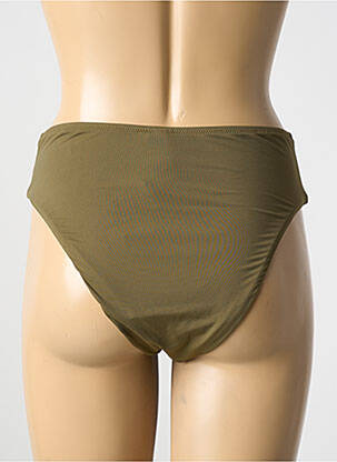 Bas de maillot de bain effet matière satinée culotte vert PIECES femme