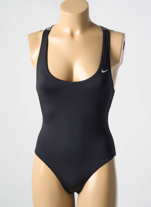 Maillot de bain 1 pièce effet matière satinée noir NIKE femme
