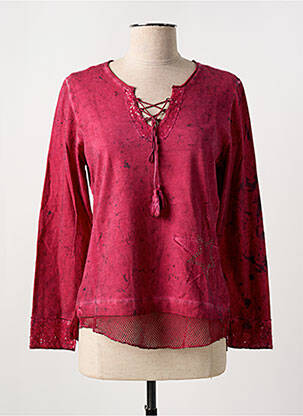 Top stretch manches longues rouge MERI & ESCA femme