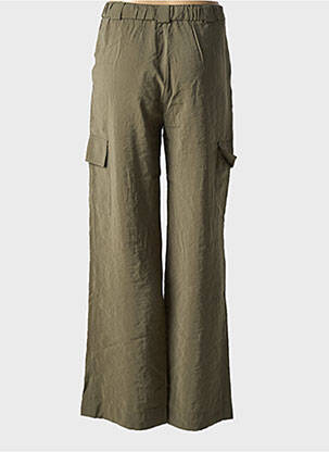 Pantalon droit tissage popeline taille normale vert LA PETITE FRANCAISE femme