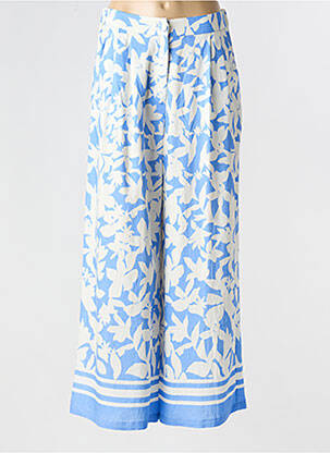 Pantalon large fermeture zippée sous rabat boutonné taille normale bleu LILI SIDONIO femme