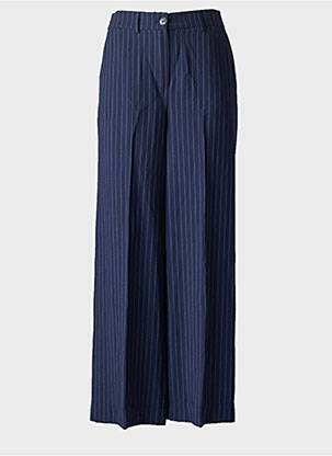Pantalon large fermeture zippée sous rabat boutonné taille normale bleu AN' GE femme