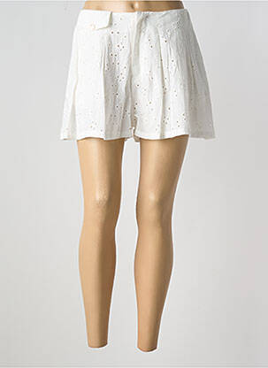 Short fermeture zippée sous rabat avec crochet taille normale blanc LILI SIDONIO femme