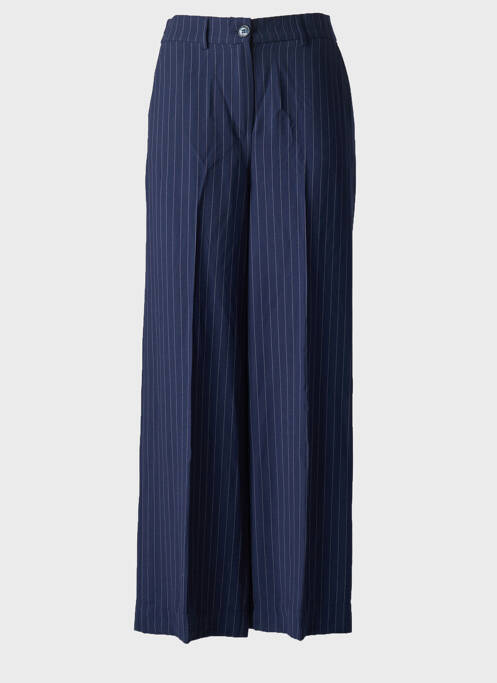 Pantalon large fermeture zippée sous rabat boutonné taille normale bleu AN' GE femme