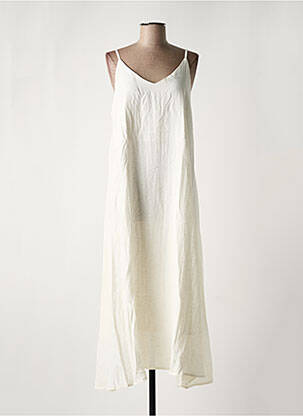 Robe longue manches bretelles ajustables fines bretelles beige ARTLOVE femme