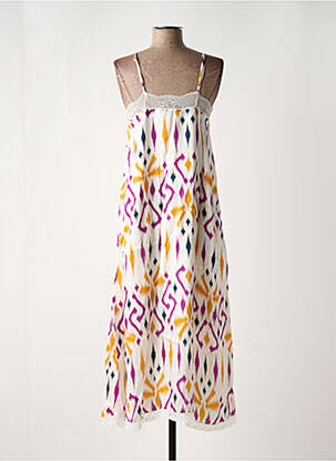 Robe longue imprimé fantaisie fines bretelles violet LA PETITE FRANCAISE femme