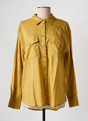 Chemisier tissage crêpe manches longues jaune AN' GE femme