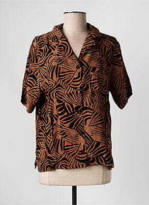 Chemisier manches courtes manches courtes marron ARTLOVE femme