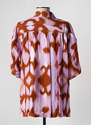 Chemisier tissage crêpe manches courtes violet LA PETITE FRANCAISE femme
