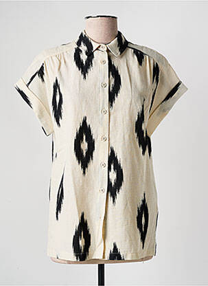 Chemisier manches courtes manches courtes beige LA PETITE FRANCAISE femme