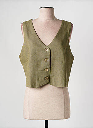 Gilet sans manche poches vert LILI SIDONIO femme