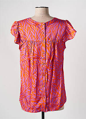 Blouse manches courtes manches courtes orange LA PETITE FRANCAISE femme