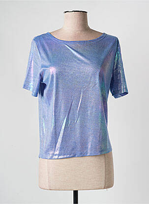 Top stretch manches courtes bleu LILI SIDONIO femme