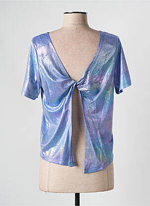 Top stretch manches courtes bleu LILI SIDONIO femme