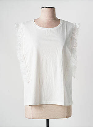 T-shirt stretch manches courtes blanc LILI SIDONIO femme