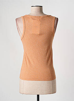 Débardeur tissage côtelé sans manche orange ARTLOVE femme