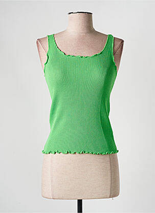 Pull stretch sans manche vert LILI SIDONIO femme