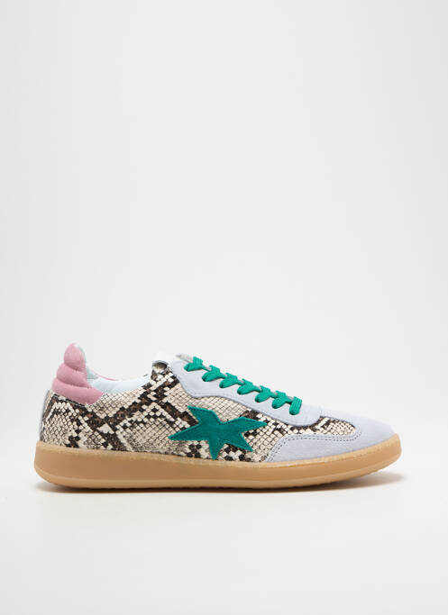 Baskets tissage satiné talon plat jusqu'à 3cm vert MELINE femme