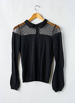 Pull stretch manches longues noir SANS MARQUE femme