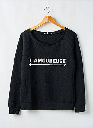 Sweat-shirt stretch manches longues noir LA PETITE FRANCAISE femme