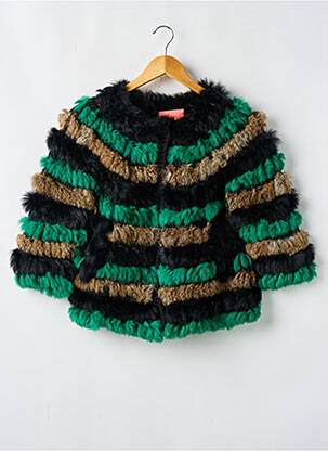 Manteau court coupe droite sans capuche vert MANOUSH femme
