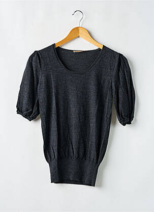 Pull tissage chiné manches courtes gris MANOUKIAN femme