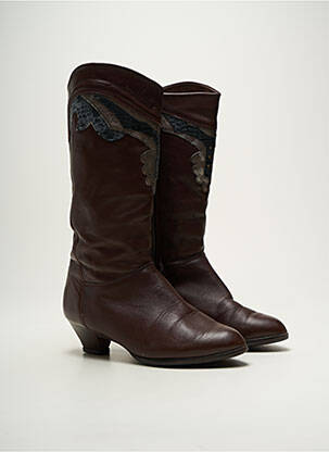 Bottes cubain talon de 4 à 6cm marron SANS MARQUE femme