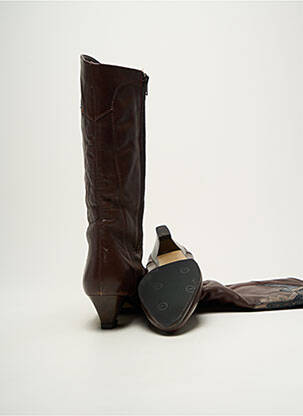 Bottes cubain talon de 4 à 6cm marron SANS MARQUE femme