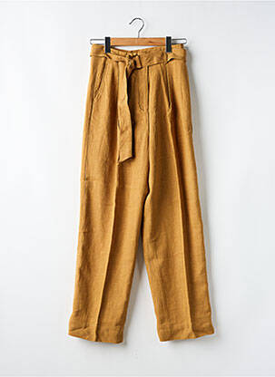 Pantalon large fermeture zippée sous rabat avec crochet taille normale marron H&M femme