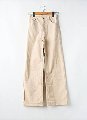 Pantalon large fermeture zippée sous rabat boutonné taille normale beige DIVIDED H&M femme
