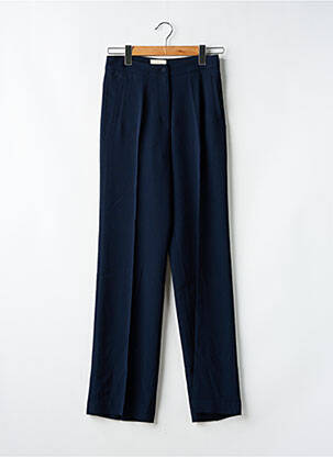 Pantalon droit fermeture zippée sous rabat boutonné taille normale bleu SÉZANE femme