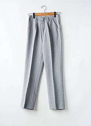Pantalon droit tissage popeline taille normale gris DAPHNEA femme