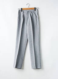 Pantalon droit tissage popeline taille normale gris DAPHNEA femme