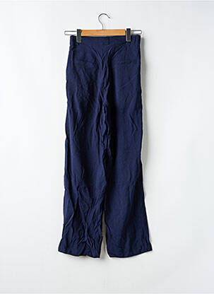 Pantalon droit tissage popeline taille normale bleu VINTAGE LOVE femme