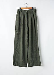 Pantalon droit fermeture zippée sous rabat boutonné taille normale vert VINTAGE LOVE femme