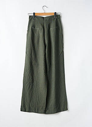 Pantalon droit fermeture zippée sous rabat boutonné taille normale vert VINTAGE LOVE femme