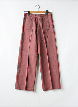 Pantalon droit tissage popeline taille normale rose SOEUR femme