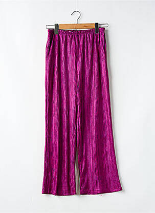 Pantalon large tissage crêpe taille normale violet JANIS & JOHN femme