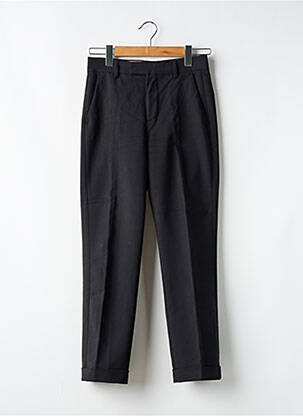Pantalon slim tissage popeline taille normale noir ZARA femme