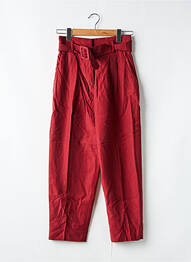 Pantalon droit tissage popeline taille normale rouge H&M femme