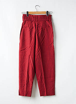 Pantalon droit tissage popeline taille normale rouge H&M femme
