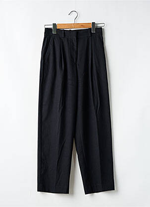 Pantalon droit tissage popeline taille normale noir & OTHER STORIES femme