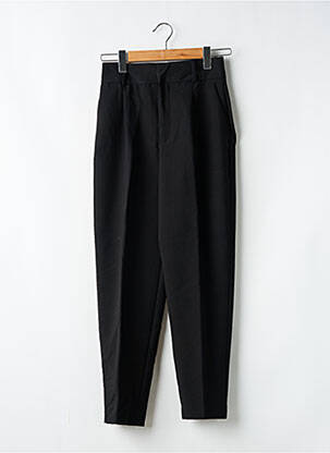 Pantalon droit tissage popeline taille normale noir ZARA femme