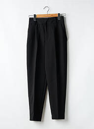 Pantalon droit tissage popeline taille normale noir ZARA femme