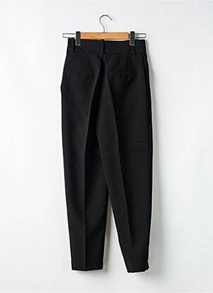 Pantalon droit tissage popeline taille normale noir ZARA femme