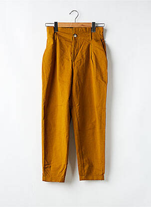 Pantalon droit stretch taille normale marron ZARA femme