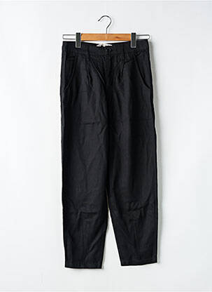 Pantalon droit tissage popeline taille normale noir ZARA femme