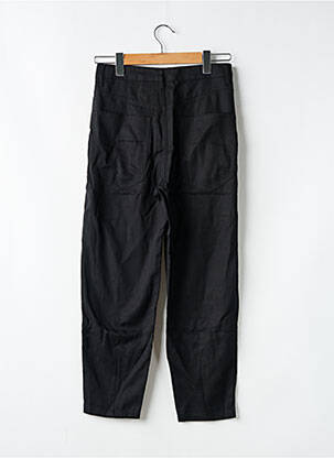 Pantalon droit tissage popeline taille normale noir ZARA femme