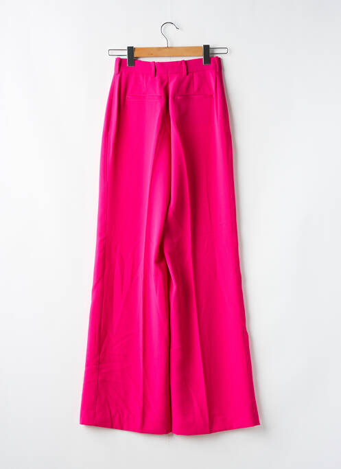 Pantalon large fermeture zippée sous rabat boutonné taille normale rose ZARA femme