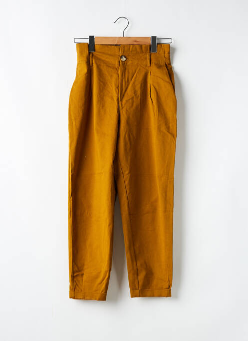 Pantalon droit stretch taille normale marron ZARA femme